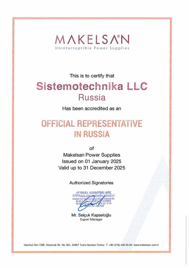 MAKELSAN partner certificate